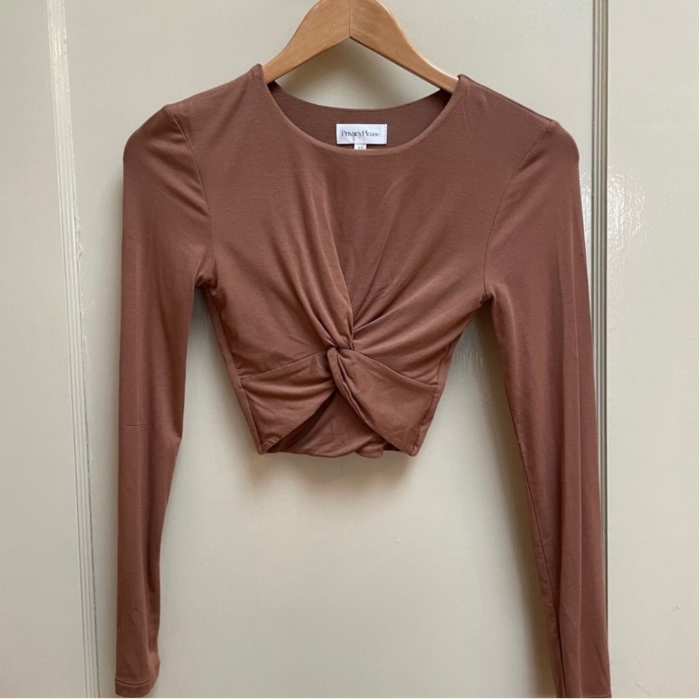 Privacy please long sleeve crop top from revolve in brown